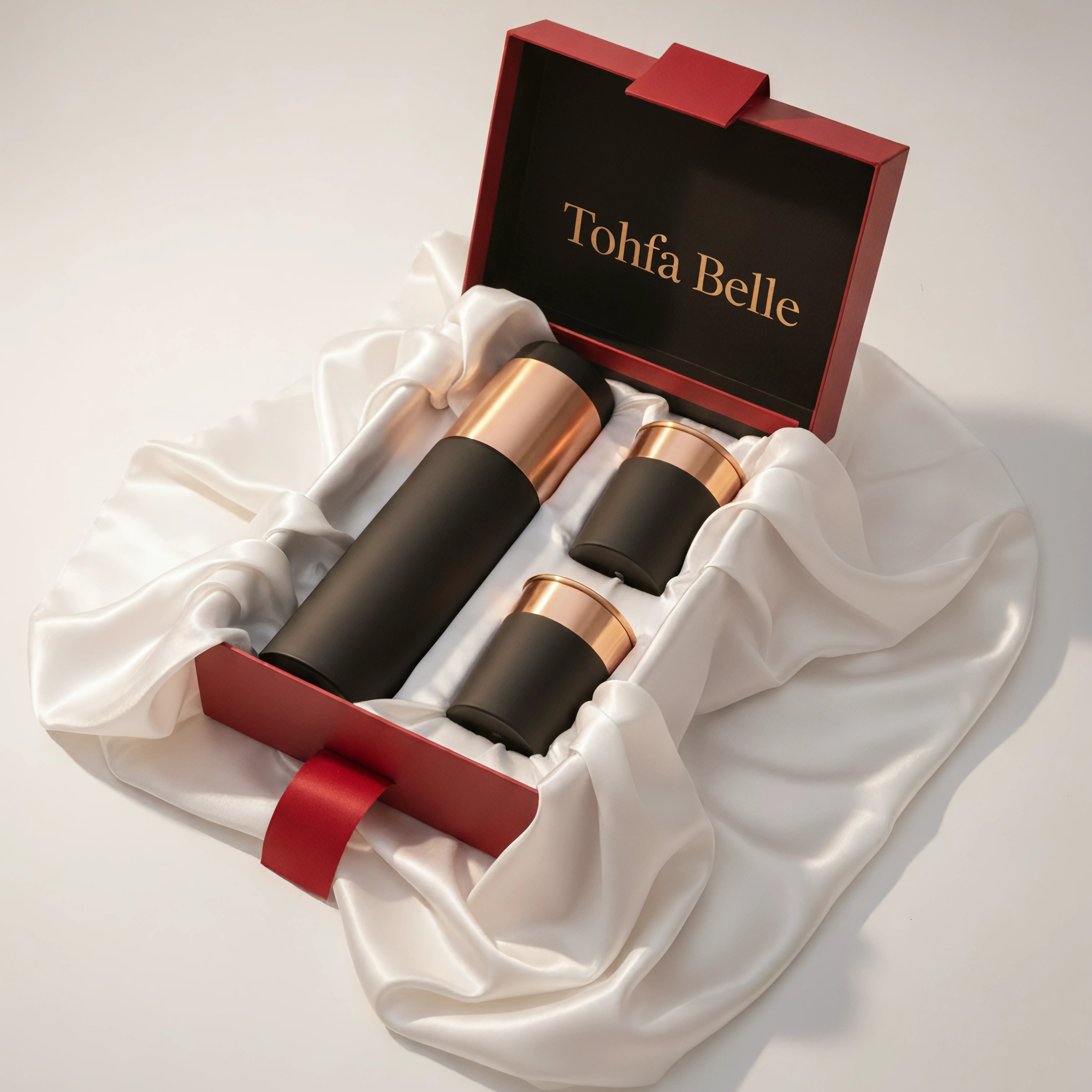 Premium Black Copper Bottle & Glass Set