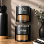 Personalised Elite Matte Black/Wooden | 3-in-1 Set
