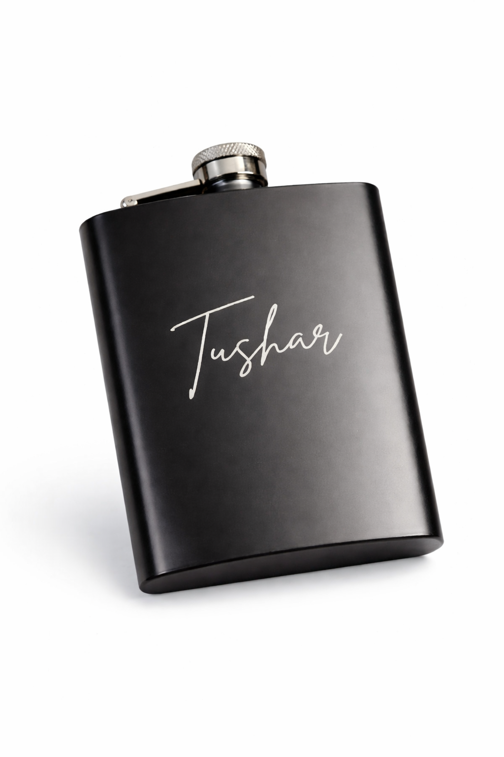 Personalized Matte Black Flask Gift Set (With 4 Glasses & Funnel)