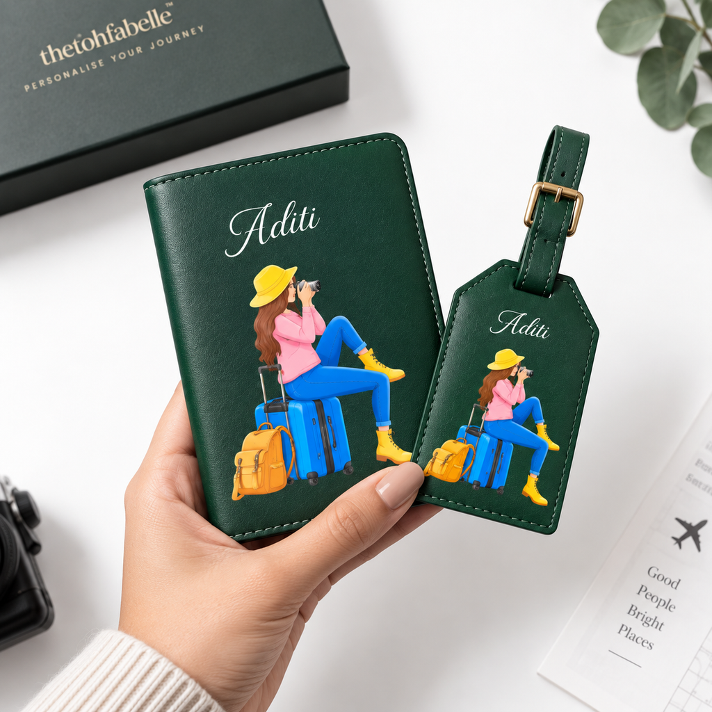 Custom Photo Printed Passport Cover & Luggage Tag Set
