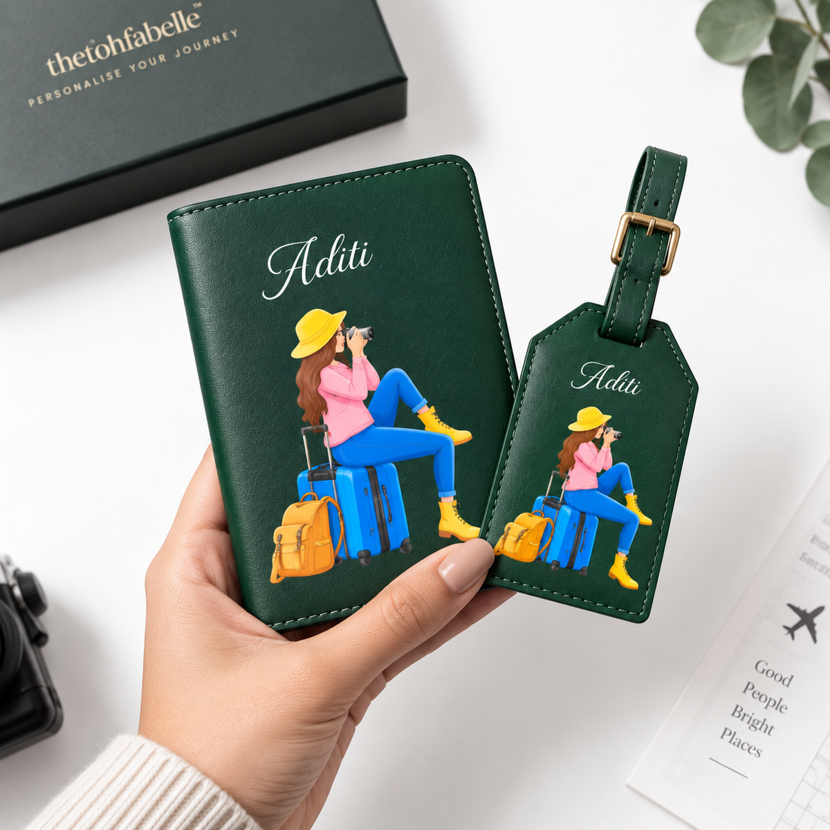 Custom Photo Printed Passport Cover & Luggage Tag Set