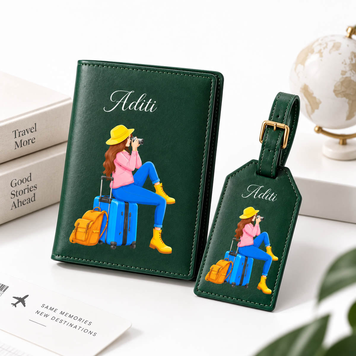 Custom Photo Printed Passport Cover & Luggage Tag Set