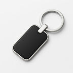 Sleek Black & Silver Rectangle Keychain